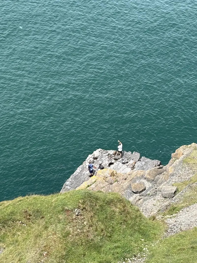 Fishing off the rocks