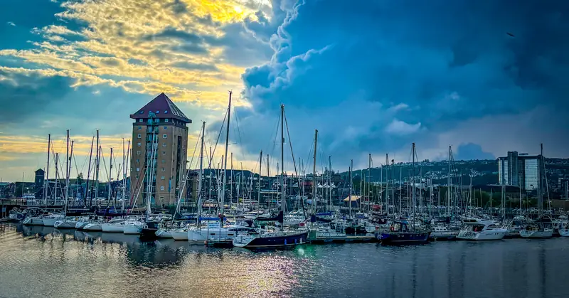 Storm clouds over the marina