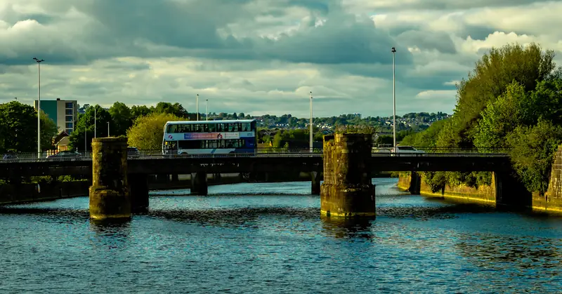 Bus crossing the Tawe