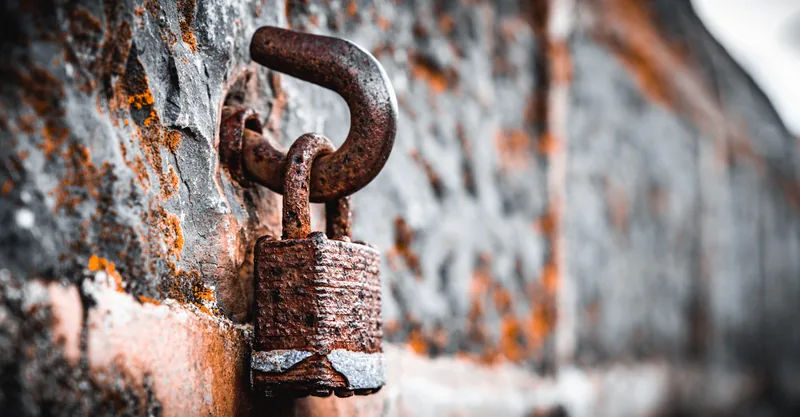 Rusted padlock