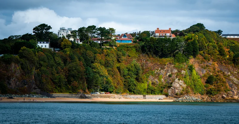 Houses along the cliff top